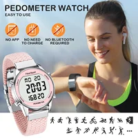 Hearkent Pedometer Sport Watches Step Counter Watch Women Digital Watches Calories Mile Stopwatch Countdown for Walking Tracker 1