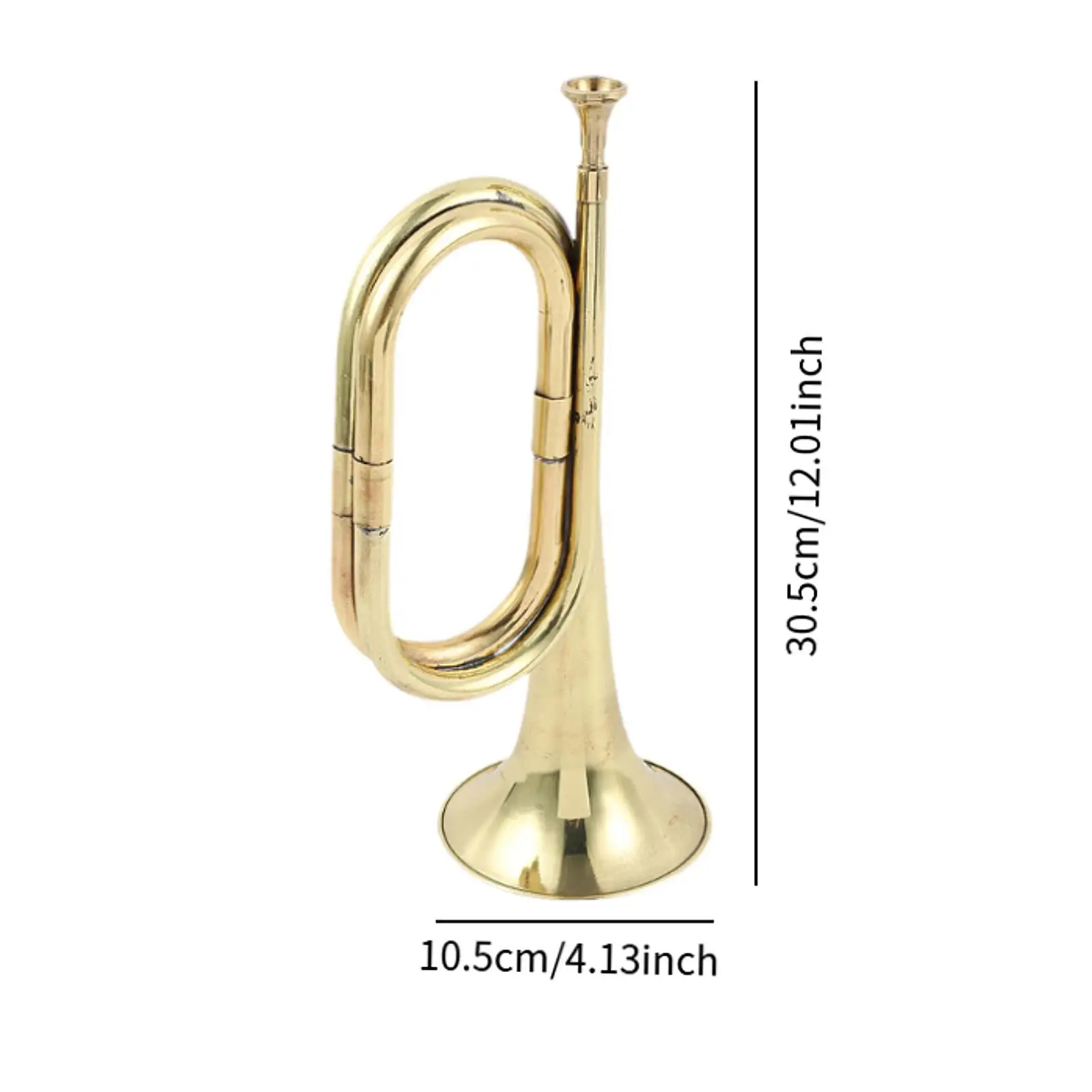 Trumpet Small Brass Bugle Musical Instrument with Mouthpiece Scouting Trumpet Musical Brass Instruments Accessories
