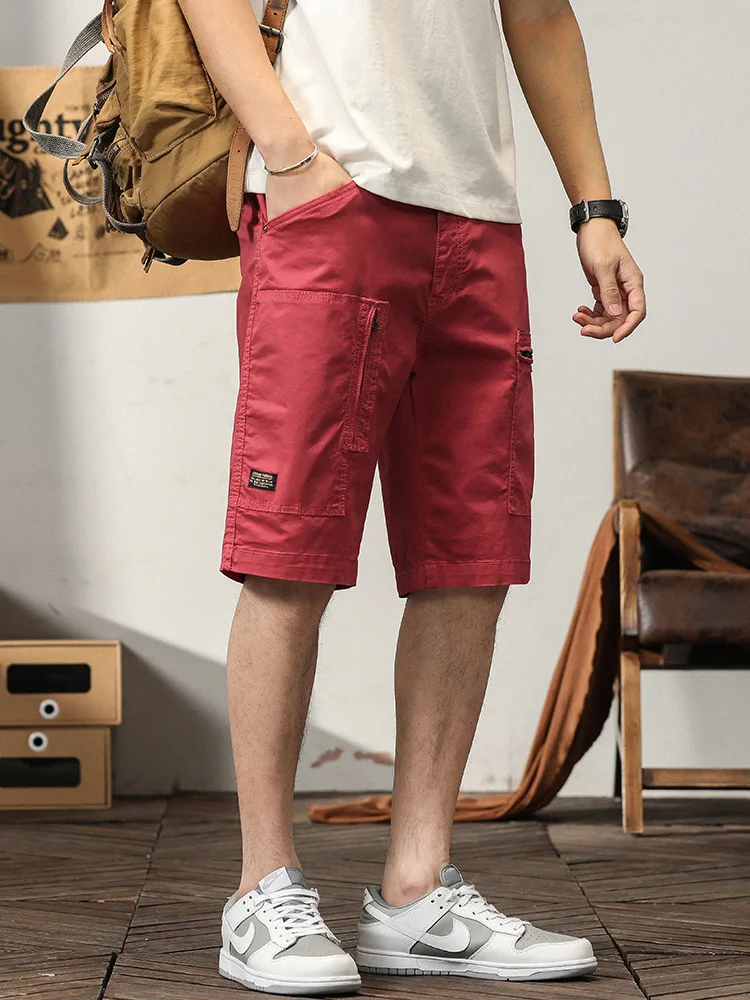 

Men's Cargo Shorts Summer Cotton Shorts Casual Men Loose High-Quality Solid Color Sports Shorts Fashion Cargo Shorts for Men