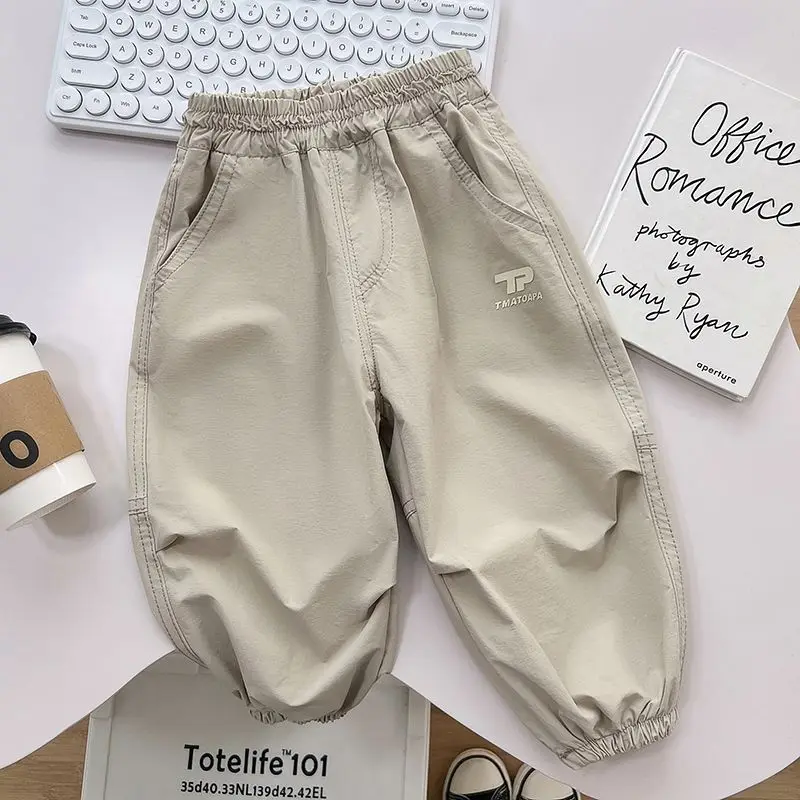 2-10Y Boys Thin Ice Silk Pants Summer New Children's Elastic Mosquito proof Quick Drying Pants kid Boys' Handsome Leggings