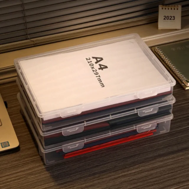 New Plastic Document Organizer Square Shape Clear A4 Organizing Box Storage Box 1