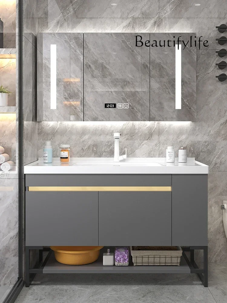 integrated bathroom smart mirror bathroom washbasin Nordic cabinet combination ceramic