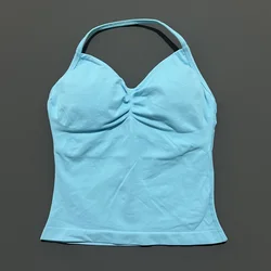 Women's Solid Color Quick Dry Athletic Tank Top - Breathable, Sleeveless, Elastic Fitness Wear - S (Baby Blue)