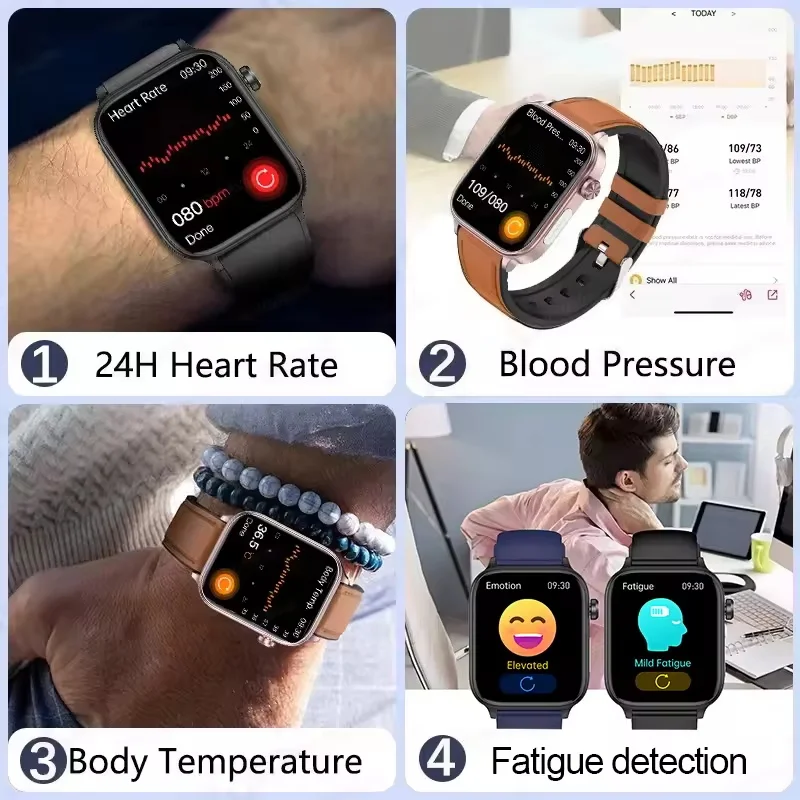 2025 NEW Nursing level Smarthealth Watch Sapphire Screen ECG+PPG Blood Lipids Uric Acid  Bluetooth calling Health smartwatch Men 4