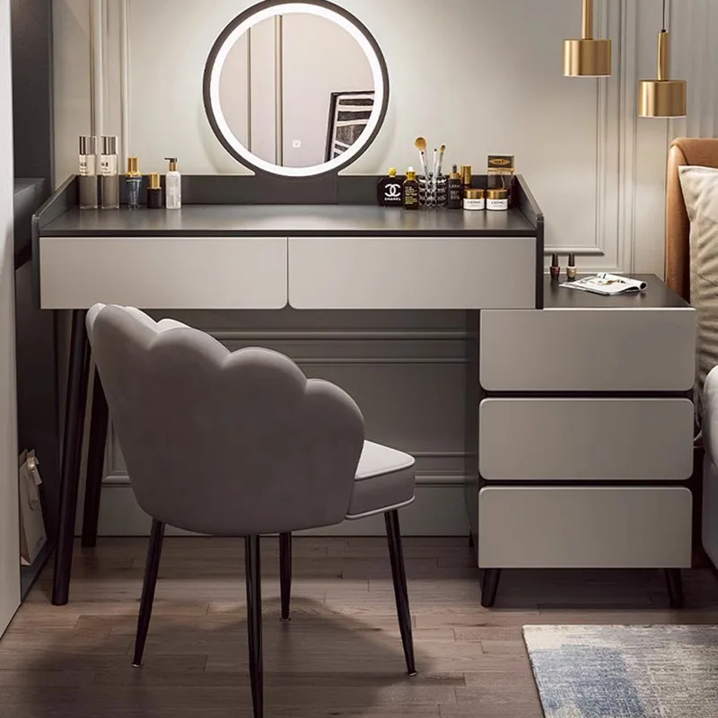 

Modern Drawer Dressing Table Mirror Chair Girls Luxury Living Room Dressing Table Bedroom Corner Penteadeiras Acrylic Furniture
