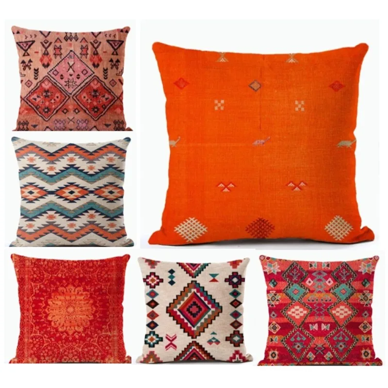 

Abstract Geometry Boho Pillowcase Indian Ethnic Mandala Pillow Cover Mystery Pattern Colorful Vintage Cushion Cover DF1682