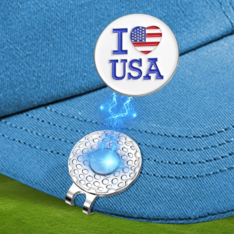 Magnetic Golf Ball Marker Hat Clip Creative Accessories Golf Supplies Clothing Baseball Cap Clips Gift for Dad Husband Son