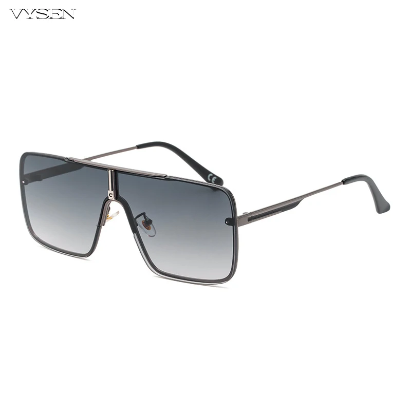 Junsika Oversized Square Rimless Sunglasses For Men - Retro Fashion Shades, Black - View #12