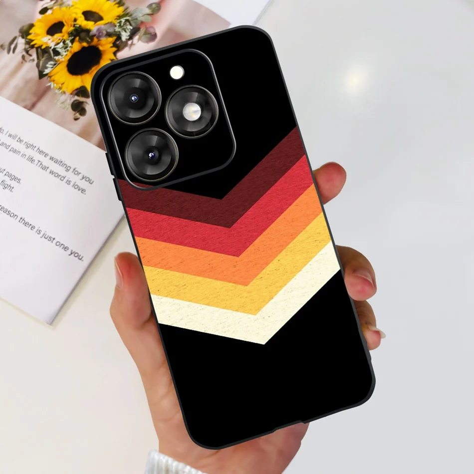 Stylish Black Silicone TPU Phone Case with Fashionable Patterns