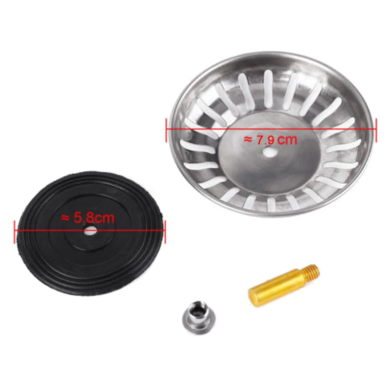 79mm 304 Stainless Steel Kitchen Sink Strainer Stopper Waste Plug Sink Filter Bathroom Basin Drain 1Pc sink filter kitchen sink filter sink strainer kitchen sink strainer