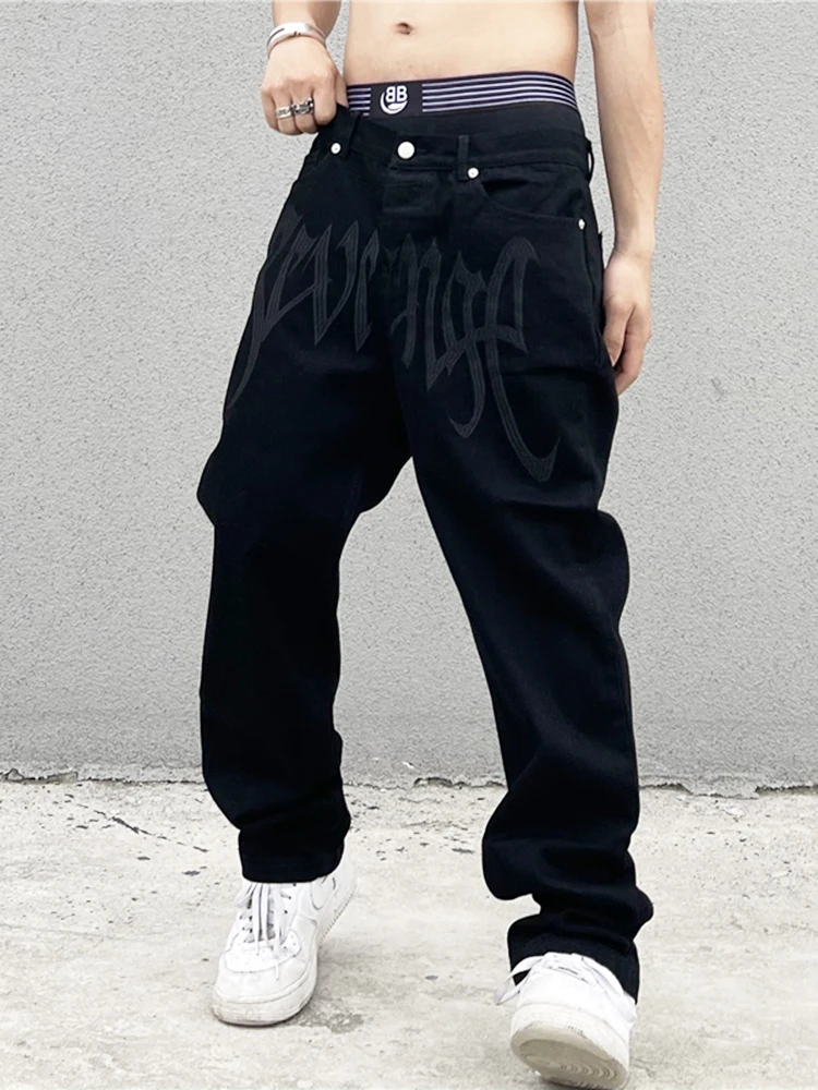 Embroidery Men's Men's Fashion Hop Black Pants Design Denim Y2k Revenge