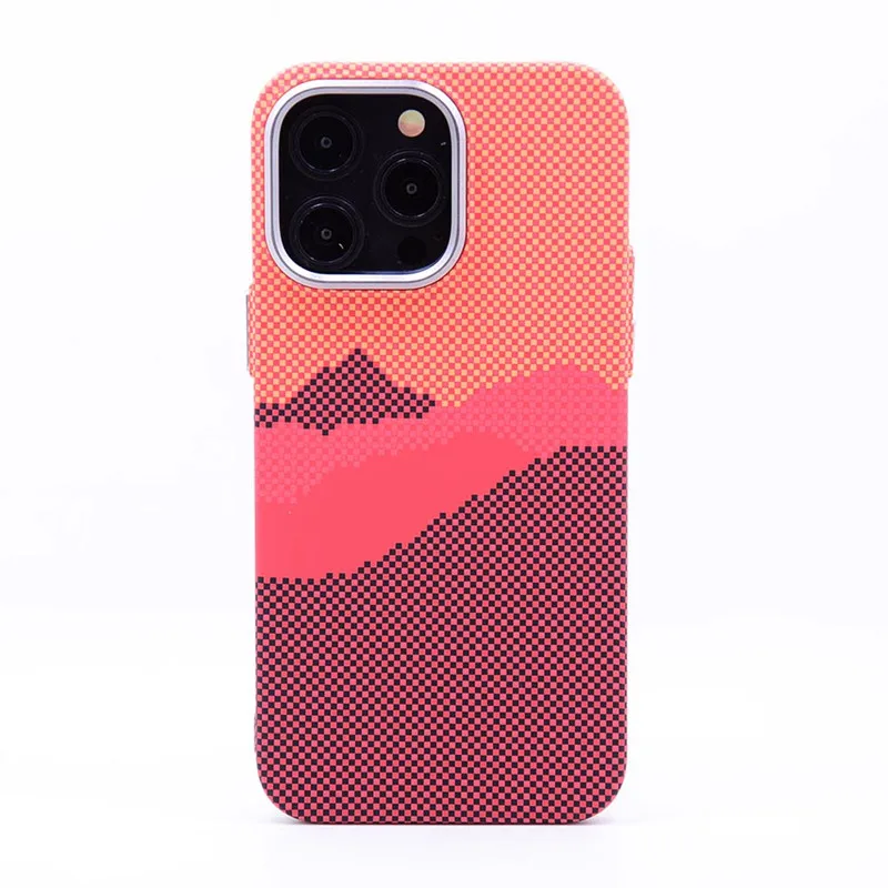 thumbnail image 1 of Matte Karbon Back Case For iPhone 15 14 13 12 Pro Max Patterned cloud Hard pc+Metal Back Case Slim Cover For Magsafe Case, 1 of 5