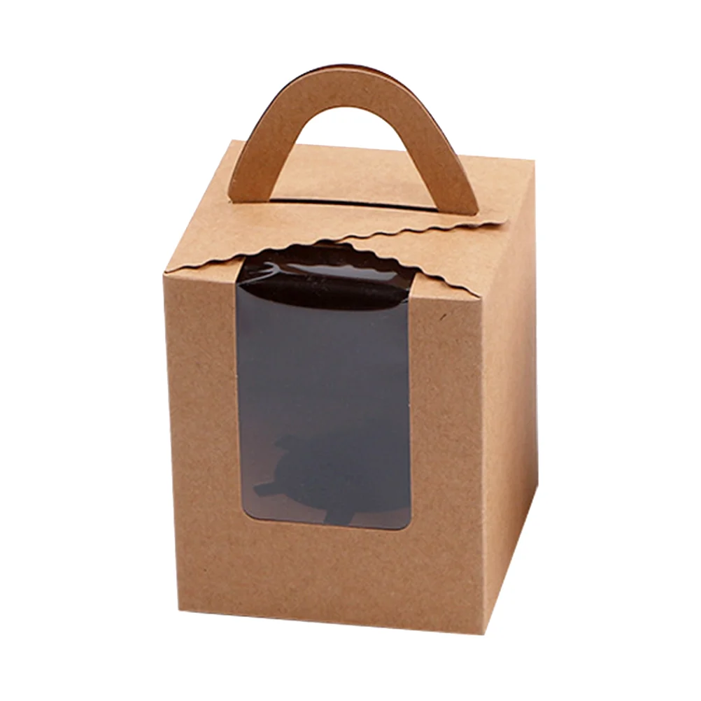 

Портативная коробка для кексов с одной полостью, 50 шт., с вставкой в окно, для кексов, с магнитным держателем, аксессуары для домашнего десертного магазина