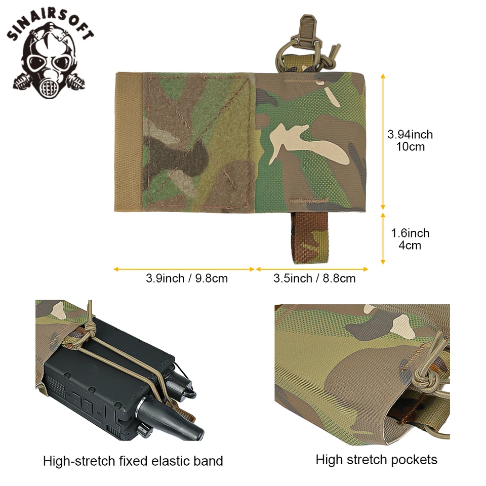 Pochette Tactique Pour Radio / Talkie-walkie - 2 Pièces, élastique, Pour Gilet