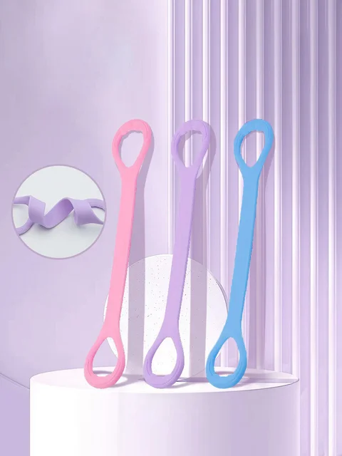 1-3pcs Fitness Stretching Belt With 8 Shaped Puller Arm Back Training Elastic Rope Yoga Auxiliary Exercise Equipment Home Female 6