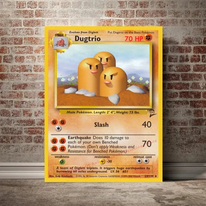 Pokemon Base Set 1996 Jaar Engels Kaarten Shining Canvas Painting Poster Print Acquerello Wall Art Picture Home Decor Gifts