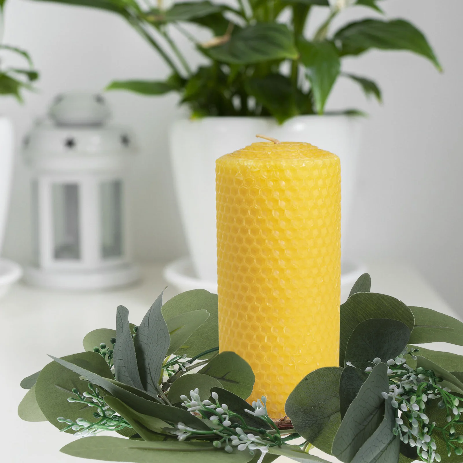 

Multi-use Pillar Ring Wreath Artificial Eucalyptus Wreath Greenery Ring