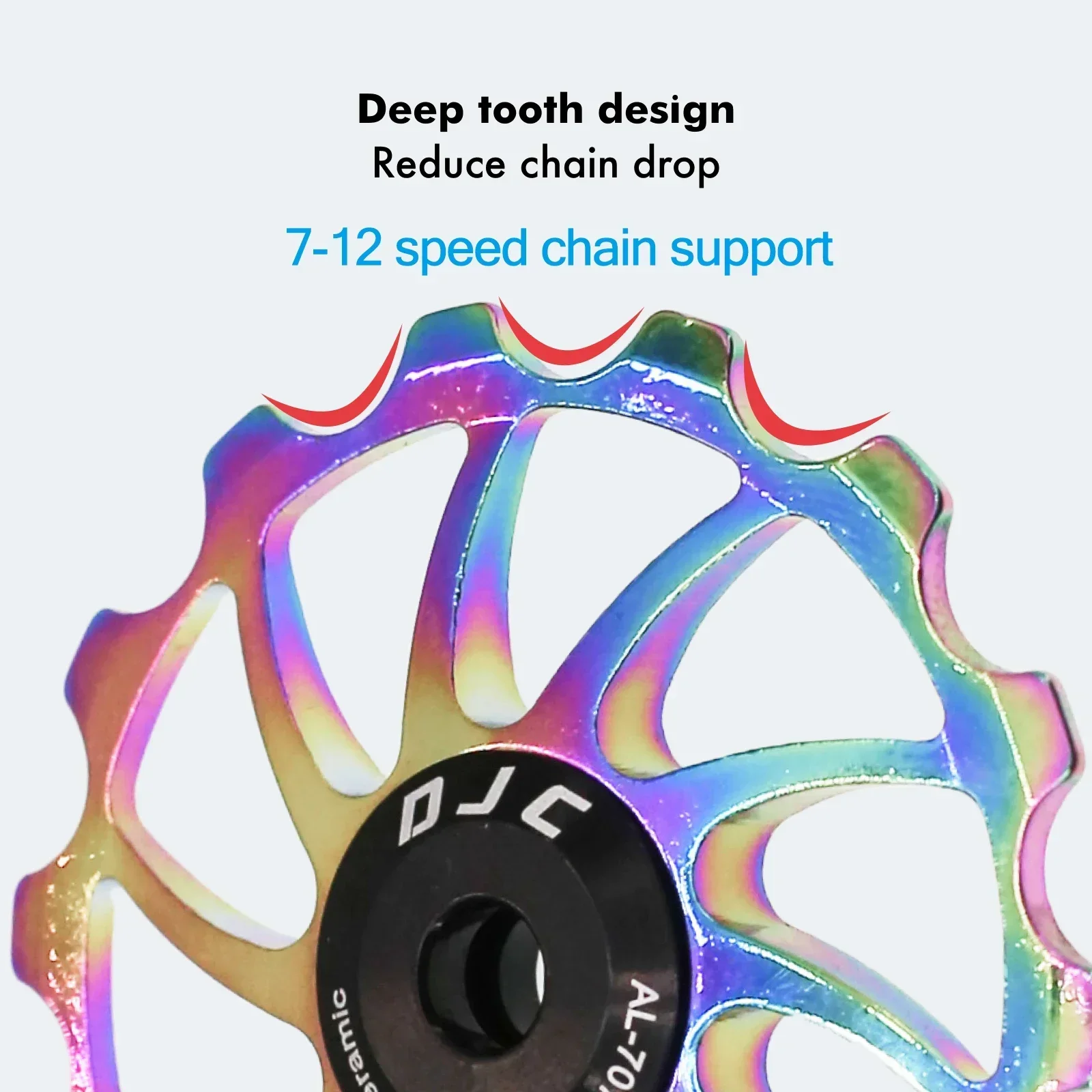 DJC Bike Pulley Wheel 7-12s Ceramic Bearing Oilslick 11T 12T