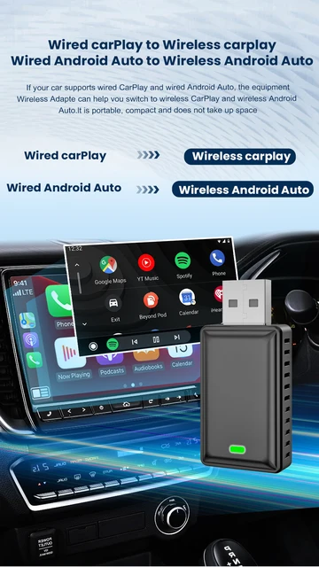 Adattatore Wireless CarPlay E Android Auto 2in1 - WiFi 5GHz, Plug & Play, Compatibile 2015-2024 - Foto 2
