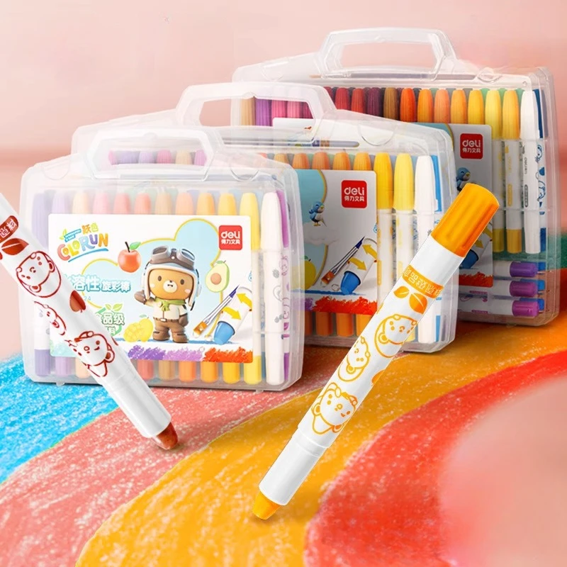 24 Color Graffiti Crayons Non-Toxic Art Painting Oil Pastels Children's Oil Pastel Color Markers Rotating Wax Sticks oil pastels