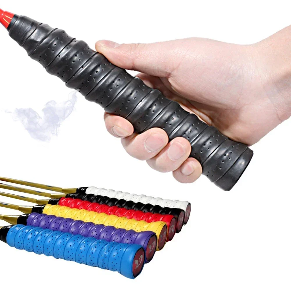 Grip Tape Tennis Racket Anti-Slip Absorb Sweat Band Outdoor Fishing Rod Winding Strap Sport Badminton Squash Tape 2Pcs