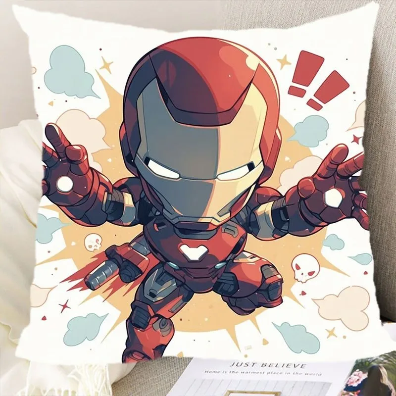 Marvel Superhero Pillowcase Spiderman Hulk Iron Man Pattern Printing Pillow Cover Sofa Cushion Cover Room Home Decoration 5