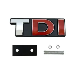 Sleek Metal TDI Logo Emblem Sticker Decal for Front Grille or Rear Trunk (Brown)