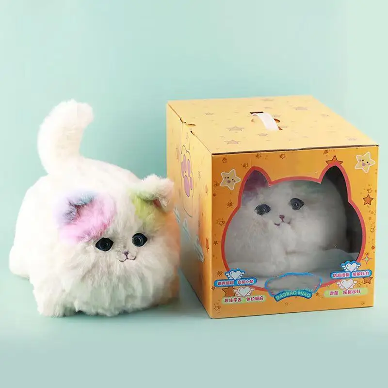 Simulation Cute Cat Dog Talking Cat Interactive Kids Plush Toys Huggy Pets Speak Electronic Accompanied Fluffy Realistic Cat Toy 4