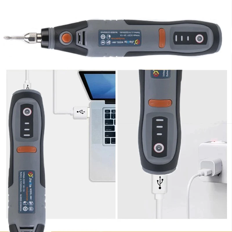 JANGKLIFE USB Cordless Rotary Tool Dremel Mini Drill Engraving Pen Electric Mini Wireless Drill with Accessories DIY Set 5