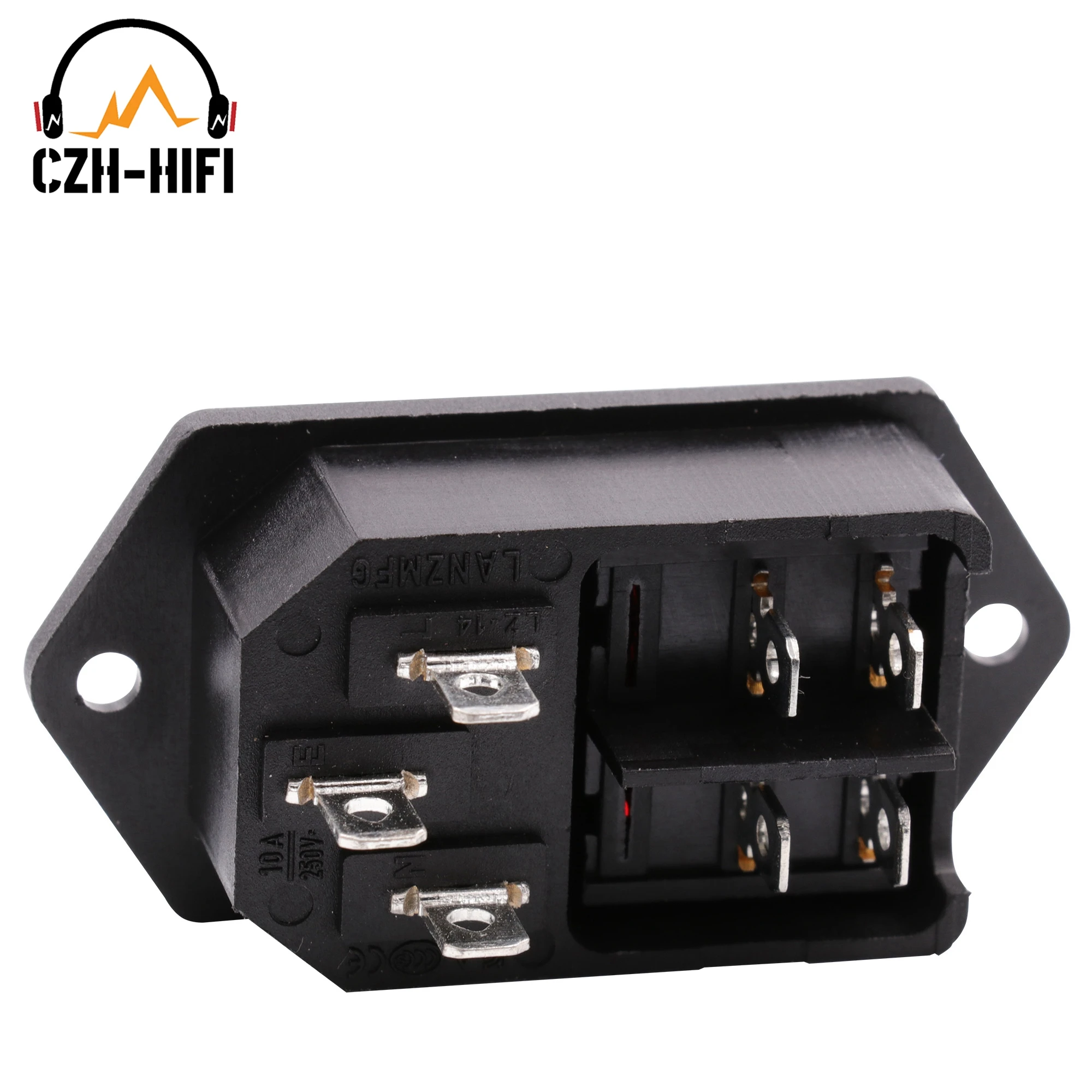 1pc IEC 320 C14 AC Male Power Cord Inlet Power Receptacle Connector Red Light ON-OFF Rocker Switch CCC,CE,TUV PC DAC CD TV