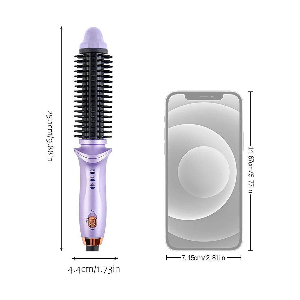 3/4 Inch Curling Iron Brush Fast Heating Ceramic Tourmaline Hair Curling Wand Travel Hot Brush with Barrel for All Hair Types