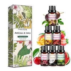 PHATOIL Fruity Fragrance Oil Collection - Cherry, Apple, Strawberry, Mango, Coconut Aromas for Aromatherapy Diffusers (6PCS A)