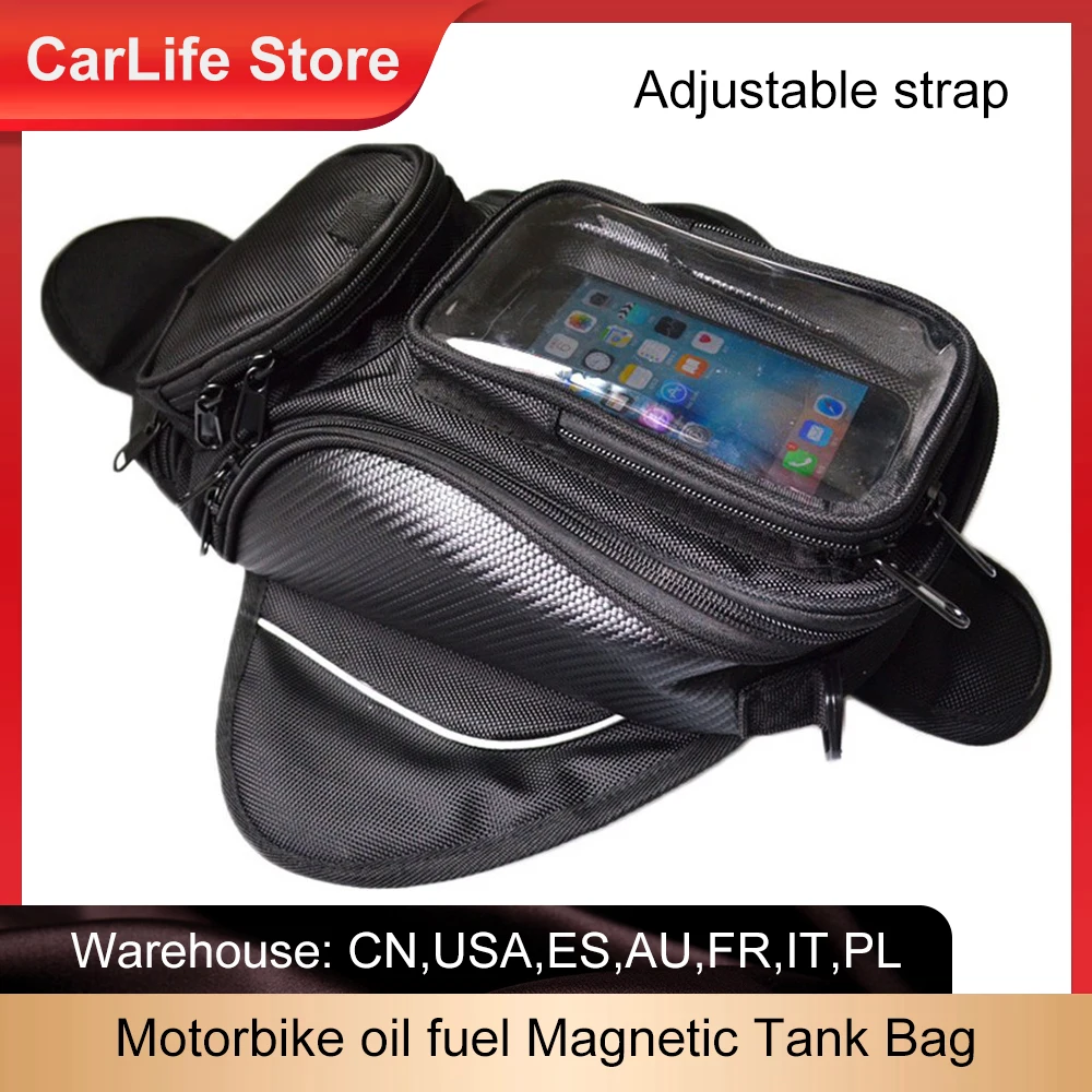 

Motorbike oil fuel Magnetic Tank Bag Strong Slanting Single Shoulder Bag Travel Bag Waterproof Bag big screen for phone & GPS