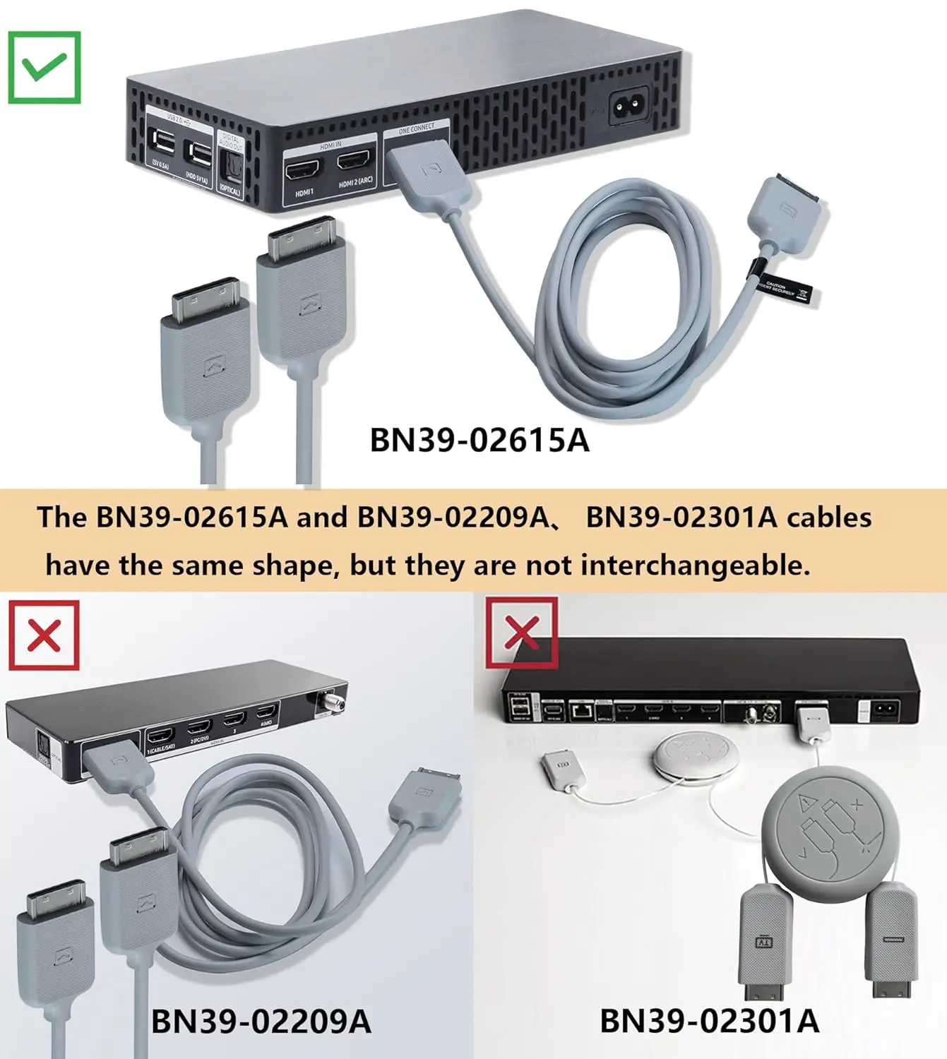 BN39-02615A 2.5M One Connect Cable IS FOR 32-inch Frame QLED TV QN32LS03TBF QN32LS03TBG QE32LS03TBK QE32LS03TBW