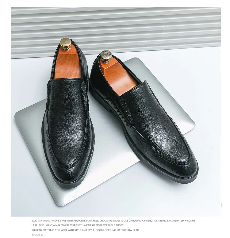 Neue hochwertige Herren-Leder-Loafer, große Größe 38–46, Slip-On-Kleiderschuhe für Business und Casual, bequeme Schuhe mit weicher Sohle für Herren – Detail 20