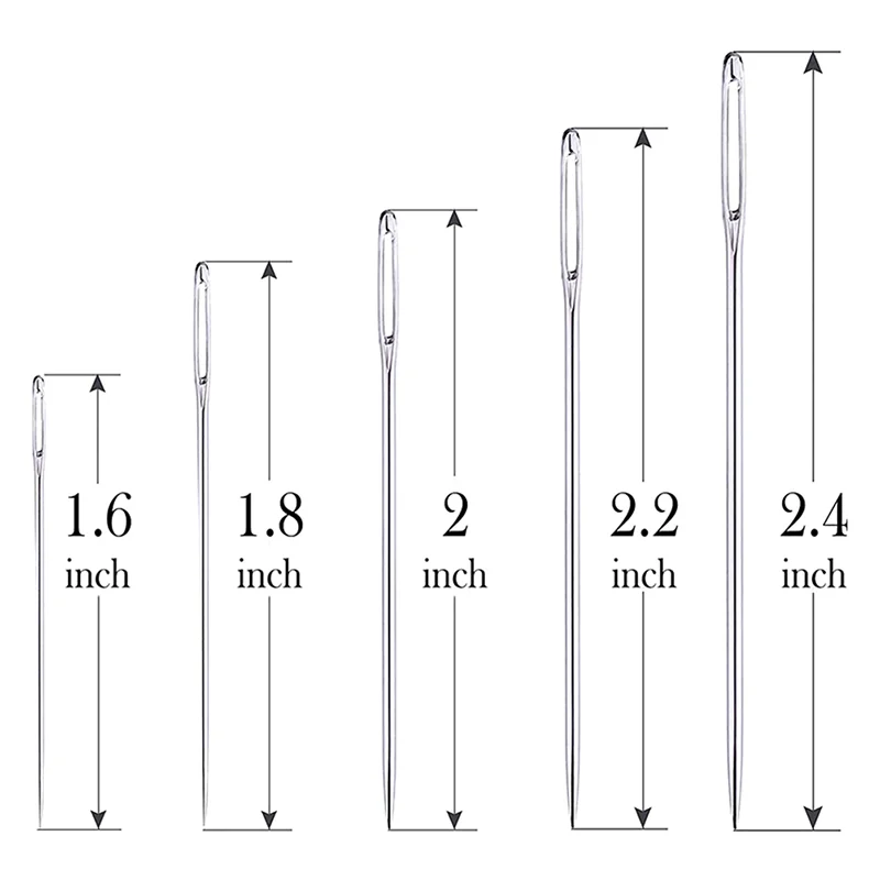 25개 4-6cm 대형 눈금 바늘 바느질 바늘 수공예 도구 뜨개질 실 가죽 바늘 세트 바늘 스틸 바느질 바늘