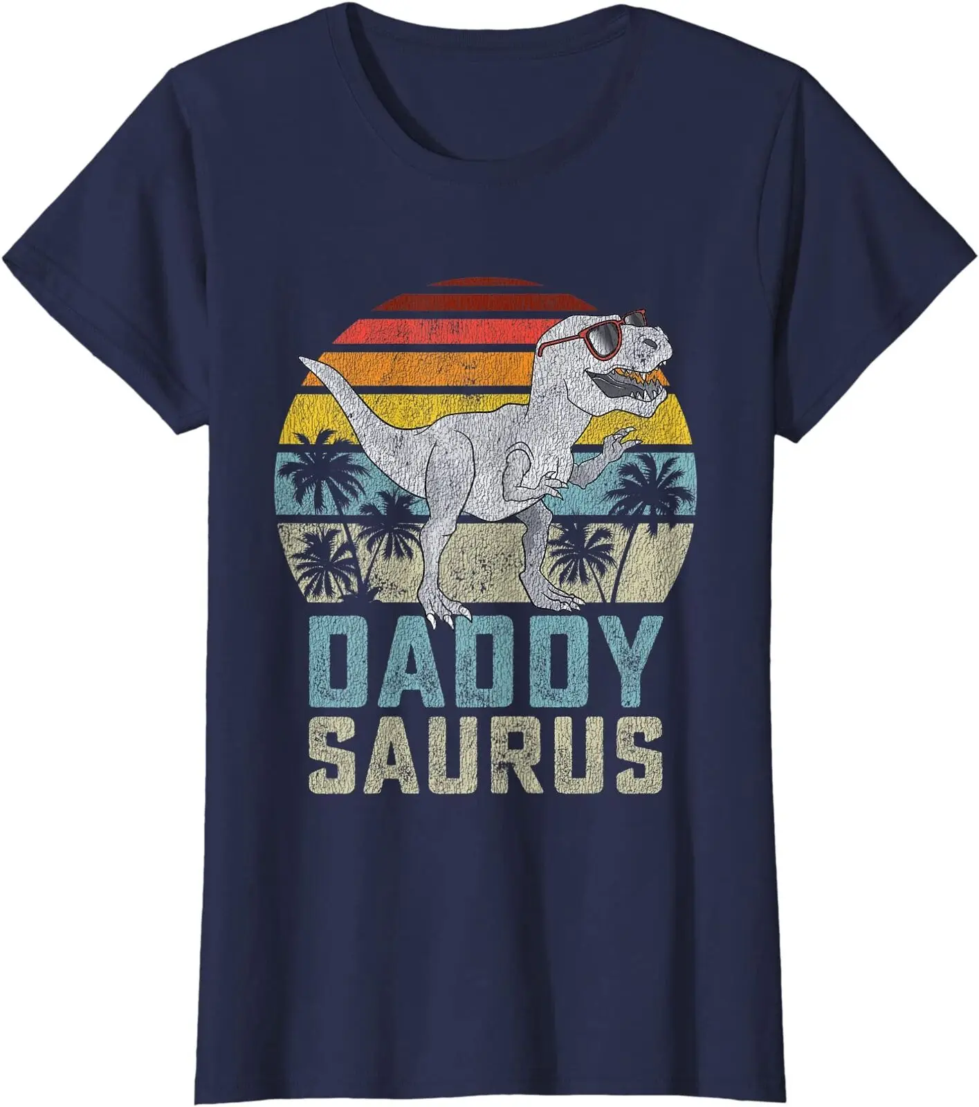Daddy Saurus Family T-Rex Dinosaur Daddysaurus T-Shirt Girocollo Da Donna