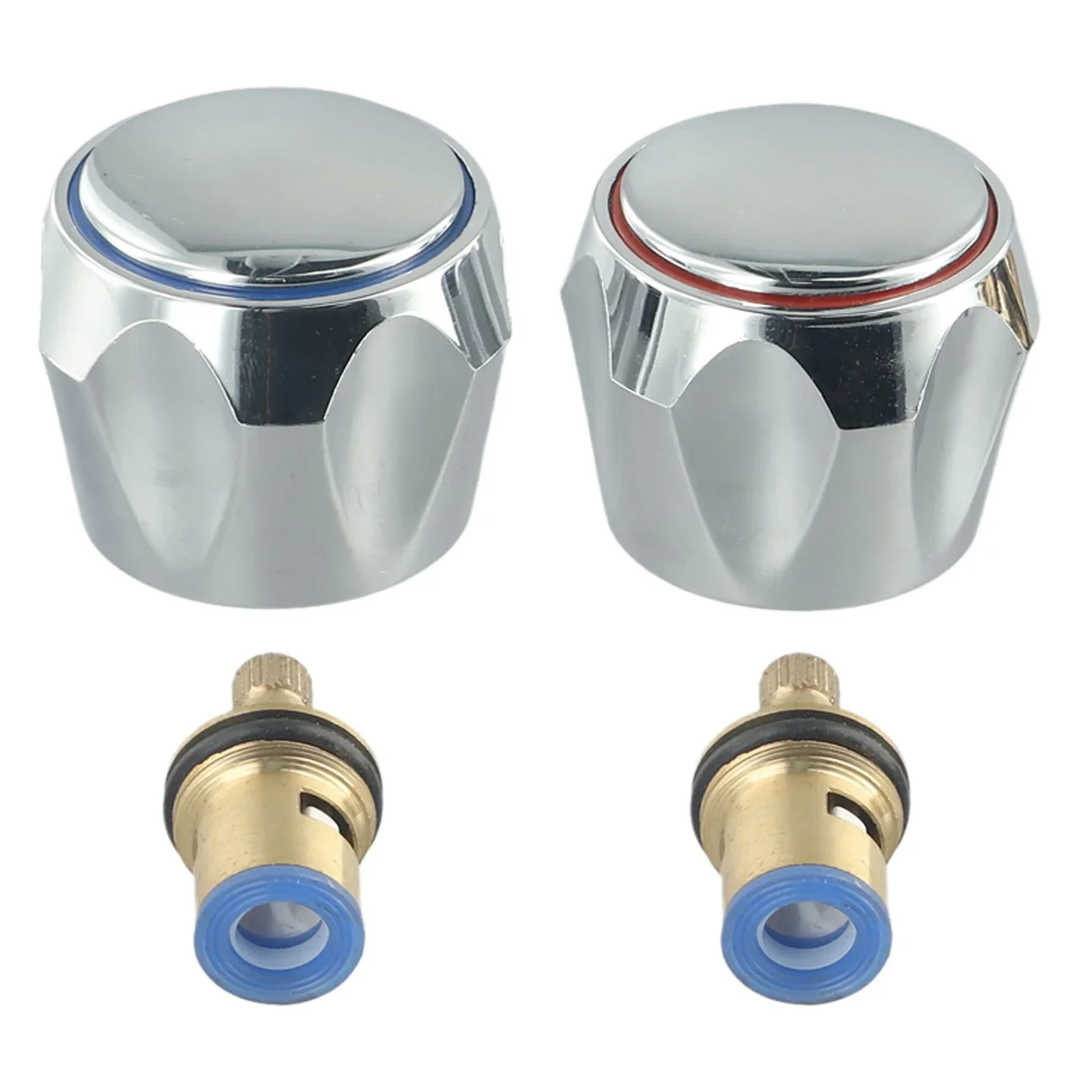 Screws Tap Handle Copper Valve Kitchen/bathroom Products 1/2 Inches Eplacement Heads Thread Basin Sink Washer 2pcs