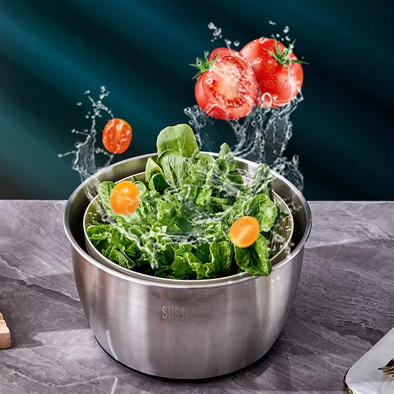 Vegetable Dehydrator Vegetable Fruit Dryer Stainless Steel Salad Spinner 5L Capacity Drainer