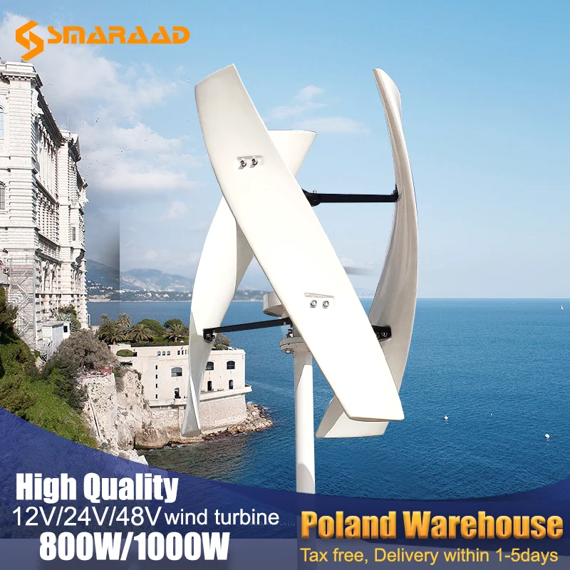 Poland warehouse 1000w Vertical Wind Turbine Generator 24v 48v Free