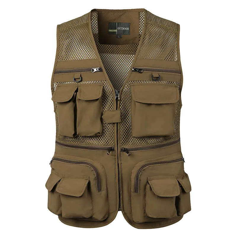 Gilet Da Uomo Tactical Webbed Gear Coat Summer Fotografo Gilet Tool Molte Tasche Mesh Work Giacca Senza Maniche Maschile