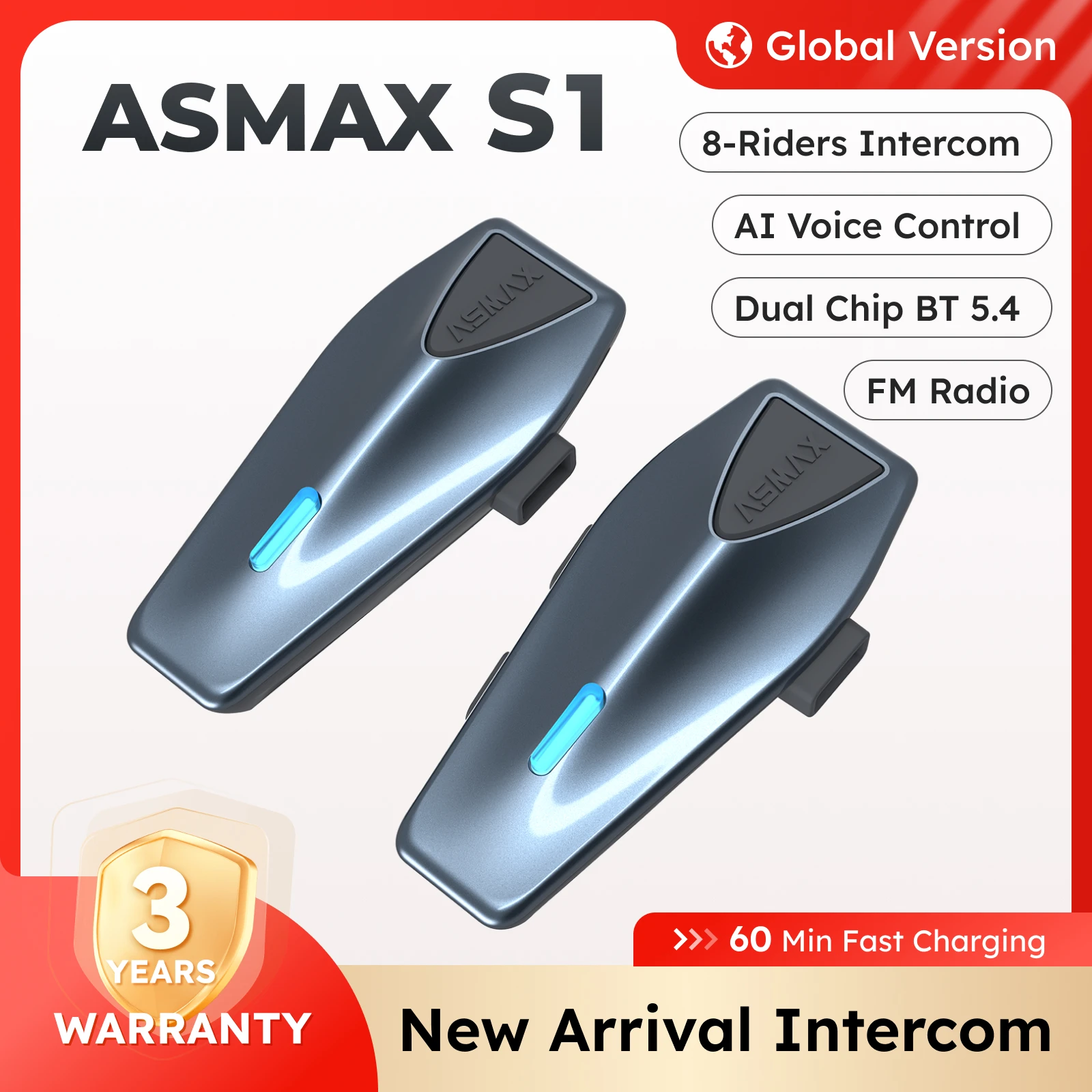 ASMAX S1 Bluetooth コミュニケーションシステム