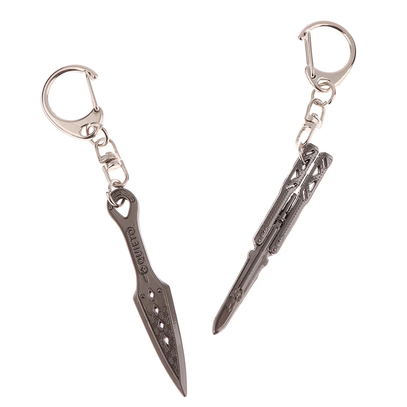Apex Legends Farfalla Coltello Portachiavi Metallo Demone Pugnale Heirloom Balisong Arma Portachiavi Llaveros Da Uomo