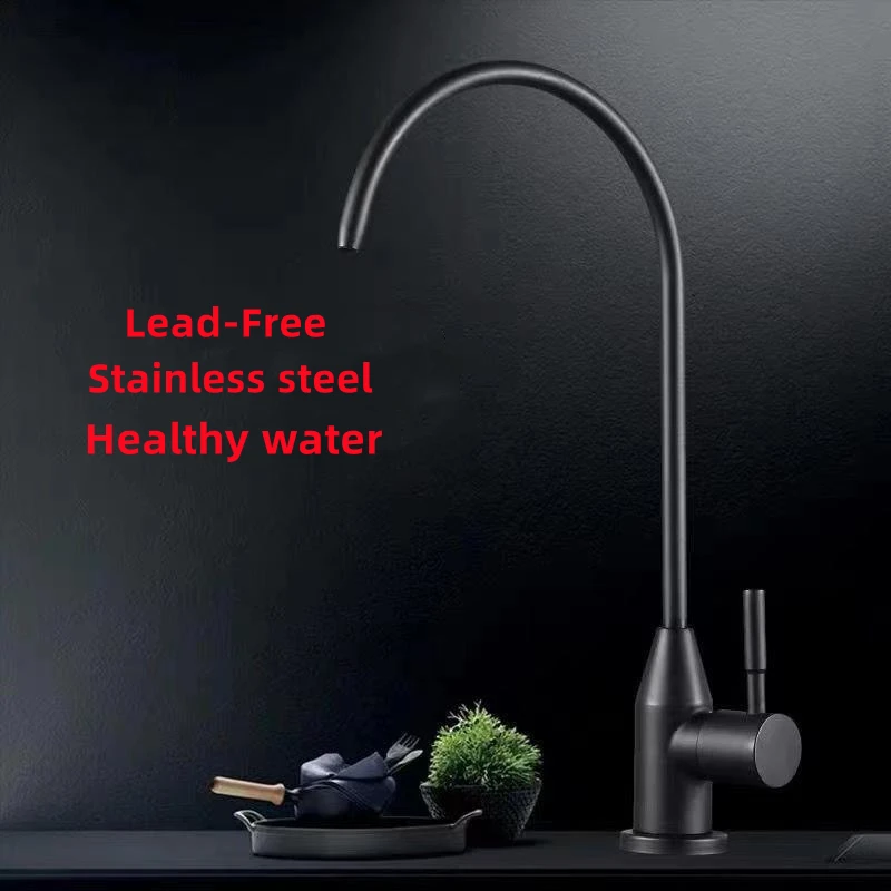 Water Filter Purifier Faucet, Lead-Free Stainless Steel Faucet Water Easy to Install Filtration System Kitchen Faucet ﻿