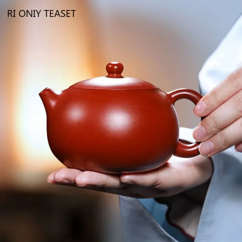 Yixing Purple Clay Teapot Handmade Ball Hole Filter Xishi Tea Pot Raw Ore Dahongpao Kettle Zisha Tea Set