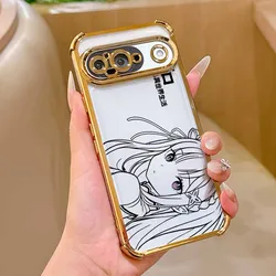 Kawaii Rem Emilia Plating Drop - Proof Transparent Phone Case - Pixel 10A 5G (D01 - DDgd)