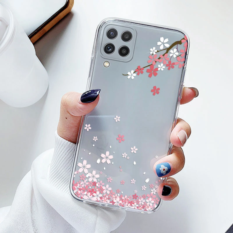 Floral Silicone Transparent Soft Phone Case with TPU Flower Design