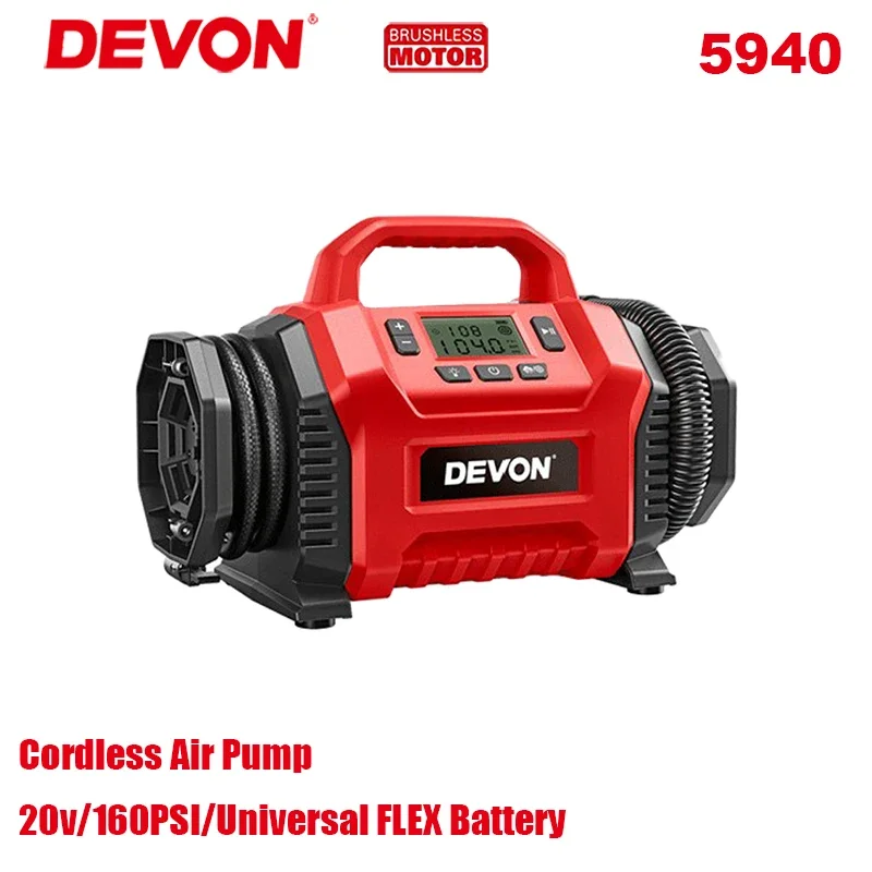 

Электрический воздушный насос Devon 5940 psi, портативный компрессор для шин, для автомобилей, мотоциклов, велосипедов, баскетбола