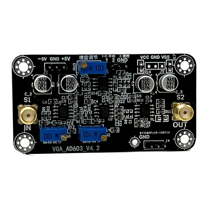 

AD603, модуль усилителя с контролируемым напряжением усиления VCA - 20 ~ 60 дБ, ручная или внешняя Настройка программируемого усилителя Da