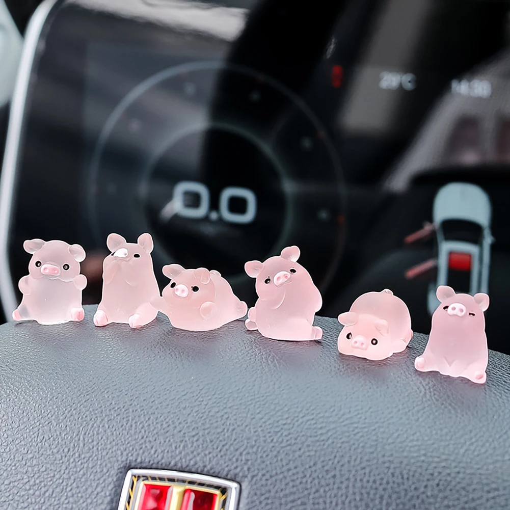 Car Interior Accessories Car Rearview Mirror Decoration Center Console Resin Pig Doll Ornament Bicycle Auto Ornament resin toy accessories